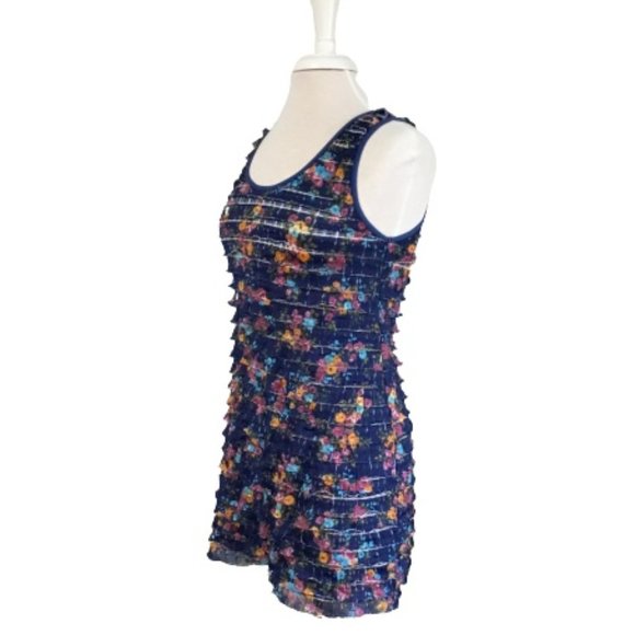Free People Floral Ruffled Tank Mini Dress XS - Picture 2 of 6